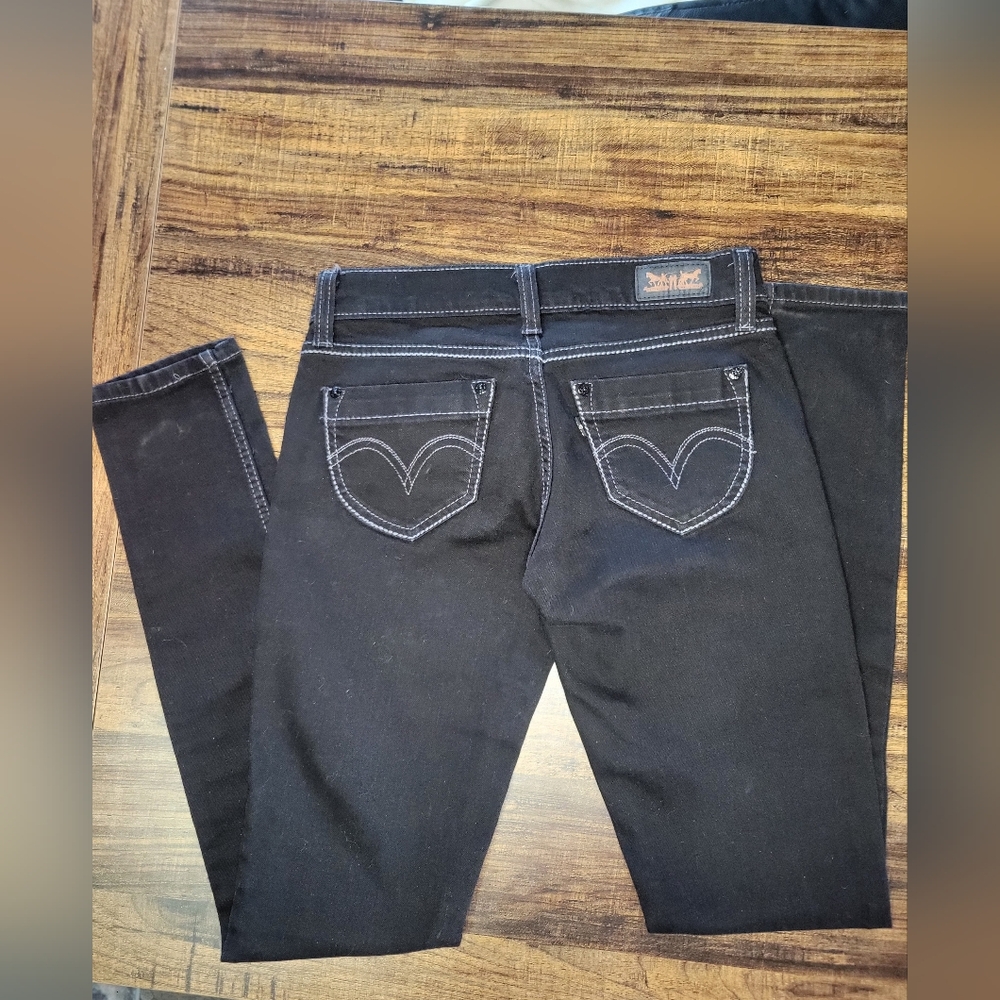 Levis 524 Superlow Skinny Black Denim Jeans